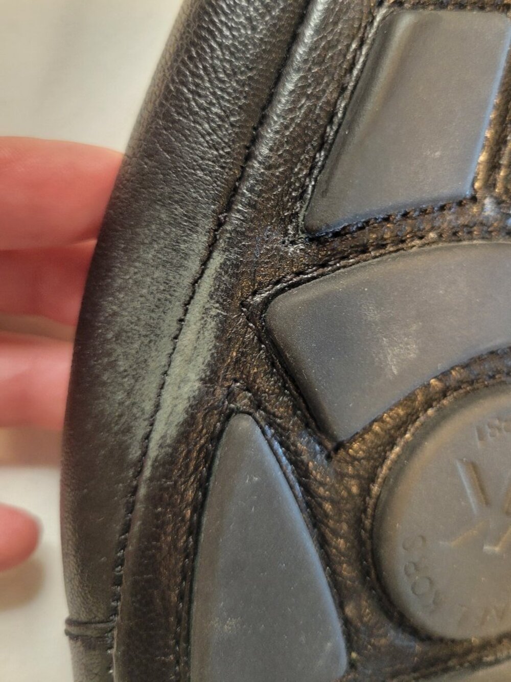 Michael Kors Black Leather Ballet Flats Gold MK Logo Loafers 7M - Picture 7 of 12